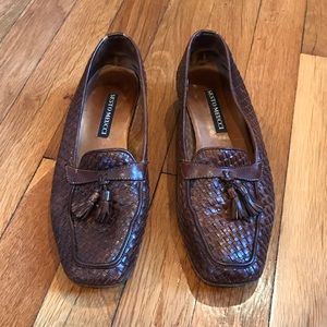 All Leather Sesto Meucci Brown Loafers